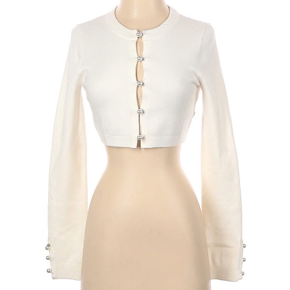 Lovers & Friends cropped ivory cardigan size Small S